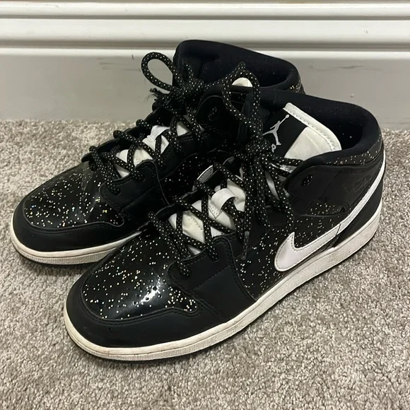 Jordan Shoes Air Jordan Mid Se Gs Black Glitter Poshmark
